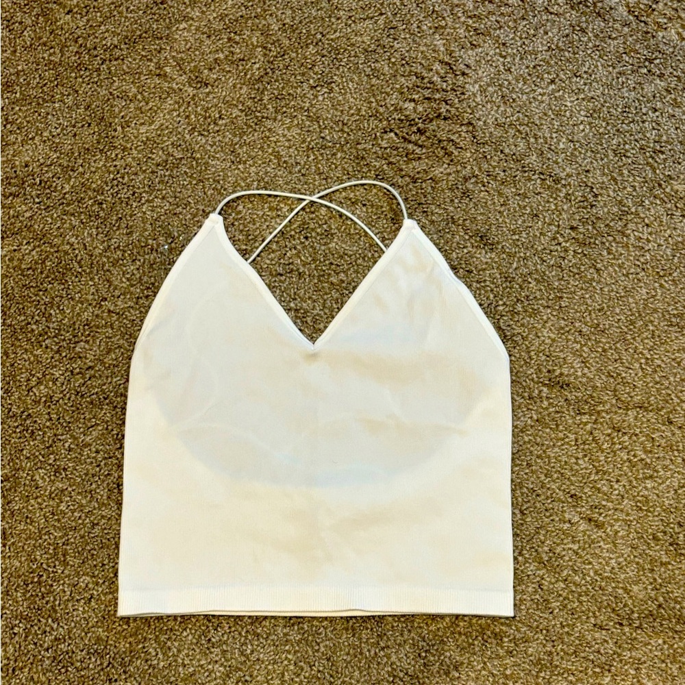 Spaghetti Strap Crop Top - ribbed